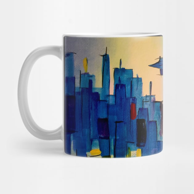 Abstract painting of the Seattle landscape by WelshDesigns